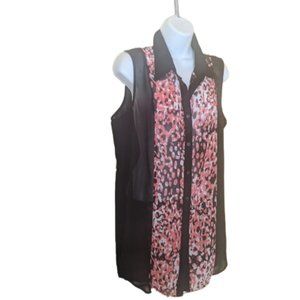 Black Pink Long Blouse Size Large